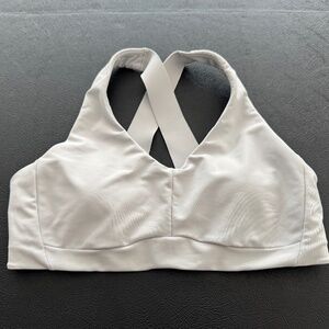 ATHLETA interval plunge train sport bra A-C . sz M . light gray